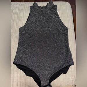 ⭐️H&M Shimmering Charcoal Bodysuit